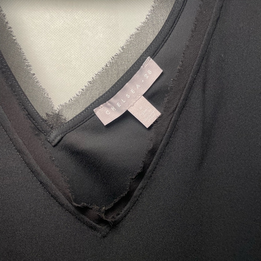 Chelsea28 Elegant Black V-Neck Blouse